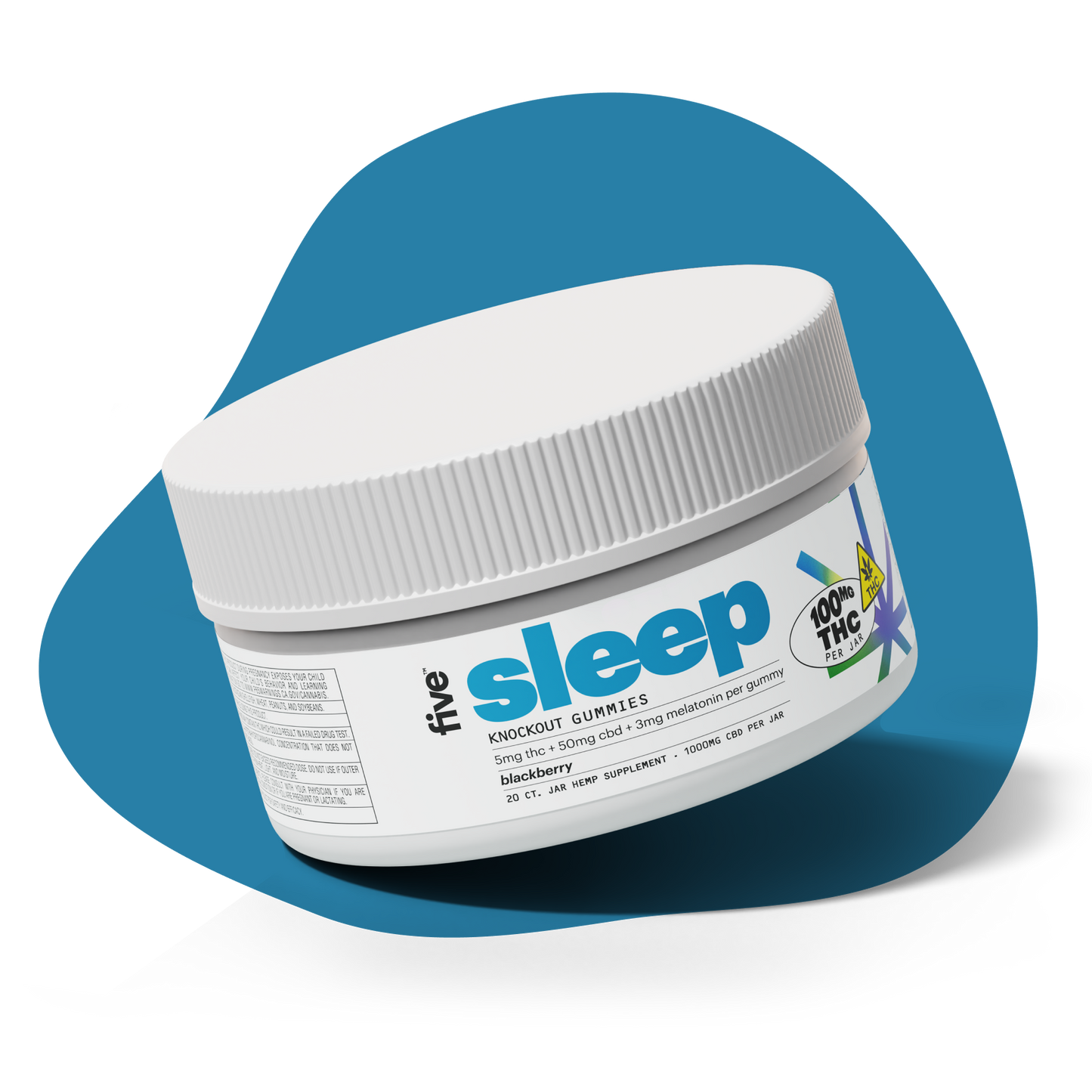 five sleep — KNOCKOUT GUMMIES, blackberry, 100mg THC PER JAR
