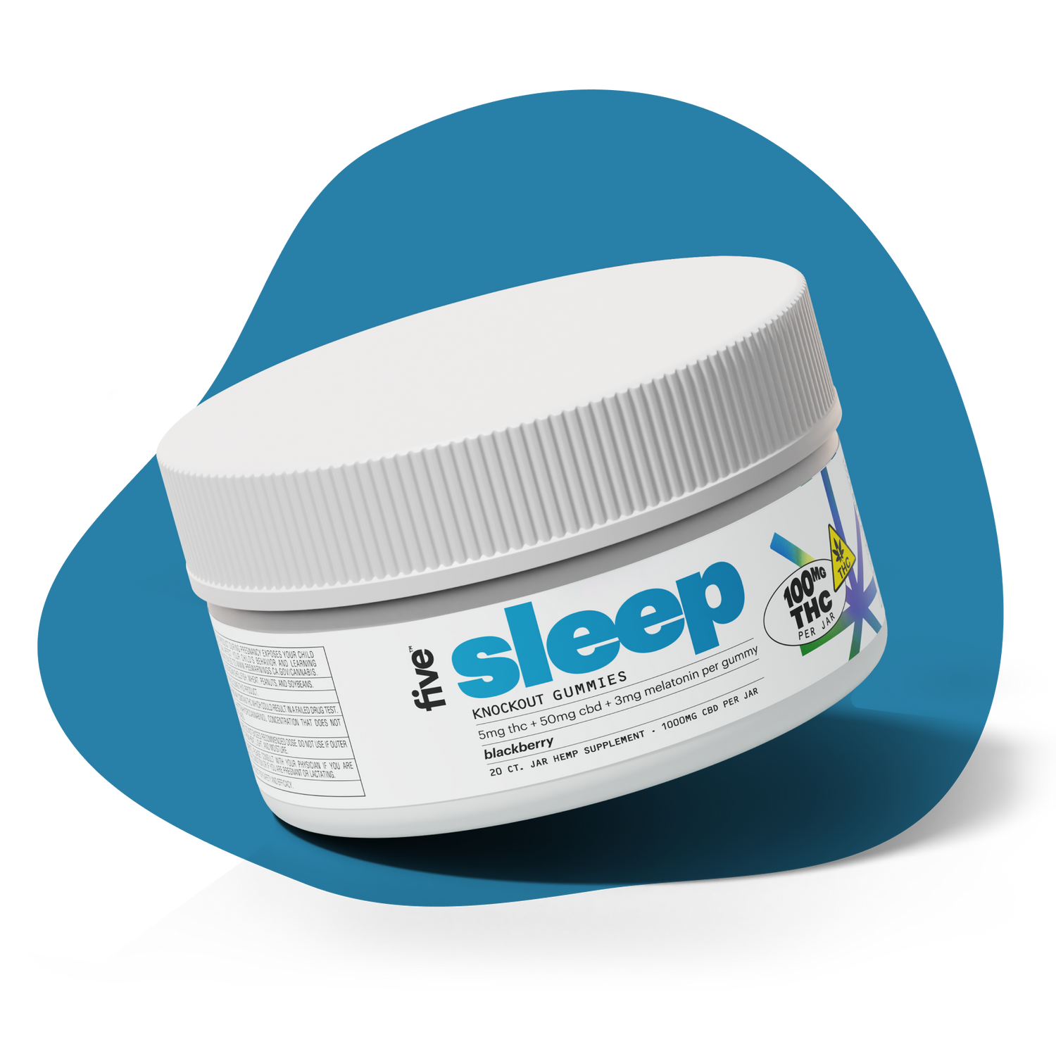 five sleep — KNOCKOUT GUMMIES, blackberry, 100mg THC PER JAR