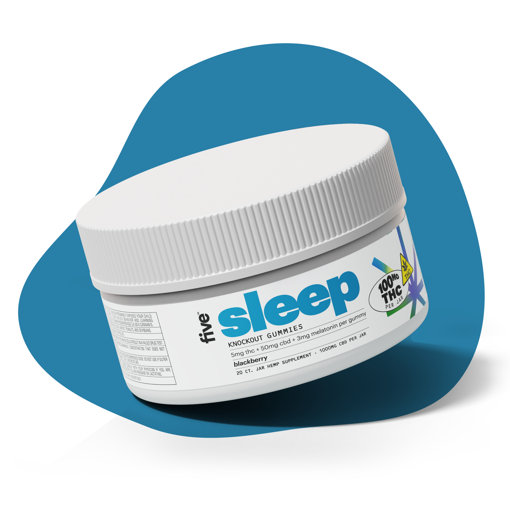 five sleep — KNOCKOUT GUMMIES, blackberry, 100mg THC PER JAR