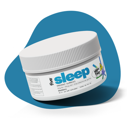 five sleep — KNOCKOUT GUMMIES, blackberry, 100mg THC PER JAR