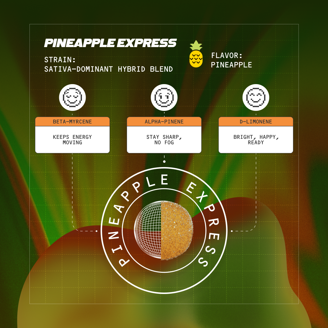 Terpenes in Pineapple Express Fast-Acting 15mg THC Gummies